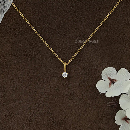 Lab Grown Round Diamond Solitaire Pendant