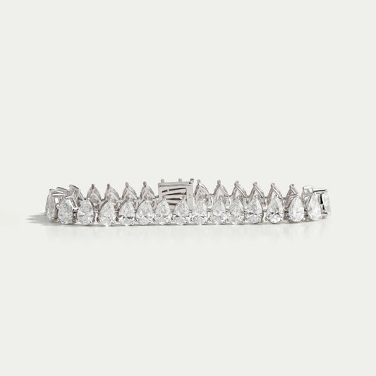 Pear Cut Lab Diamond Tennis Bracelet