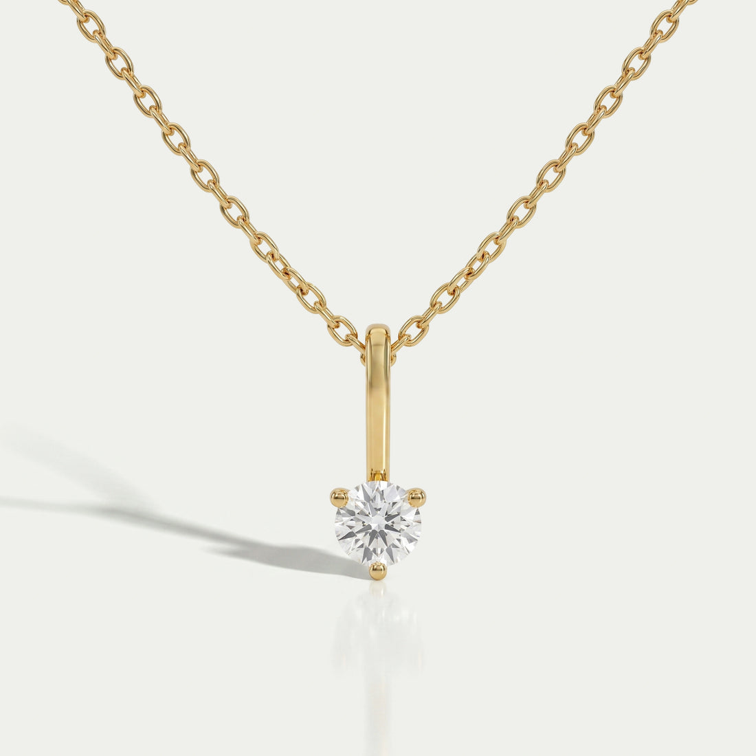 Lab Grown Round Diamond Solitaire Pendant Necklaces