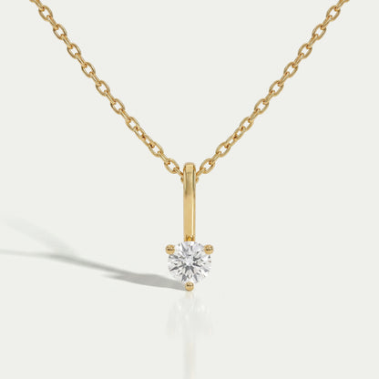 Lab Grown Round Diamond Solitaire Pendant Necklaces