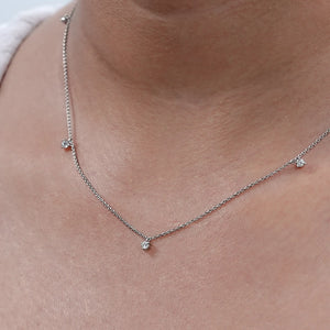 Round Lab Grown  Diamond Station Style Necklace