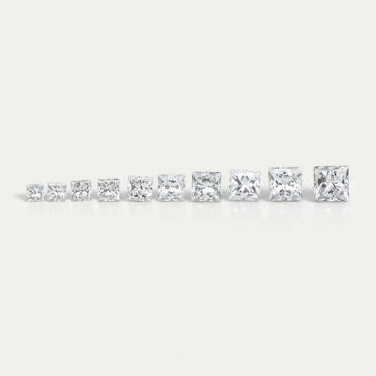 Diamant de laboratoire de taille princesse