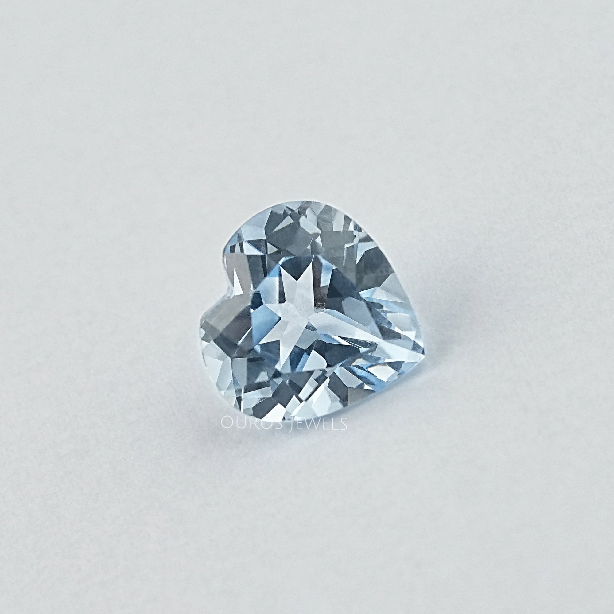 Light Blue Heart Lab Grown Gemstone Loose