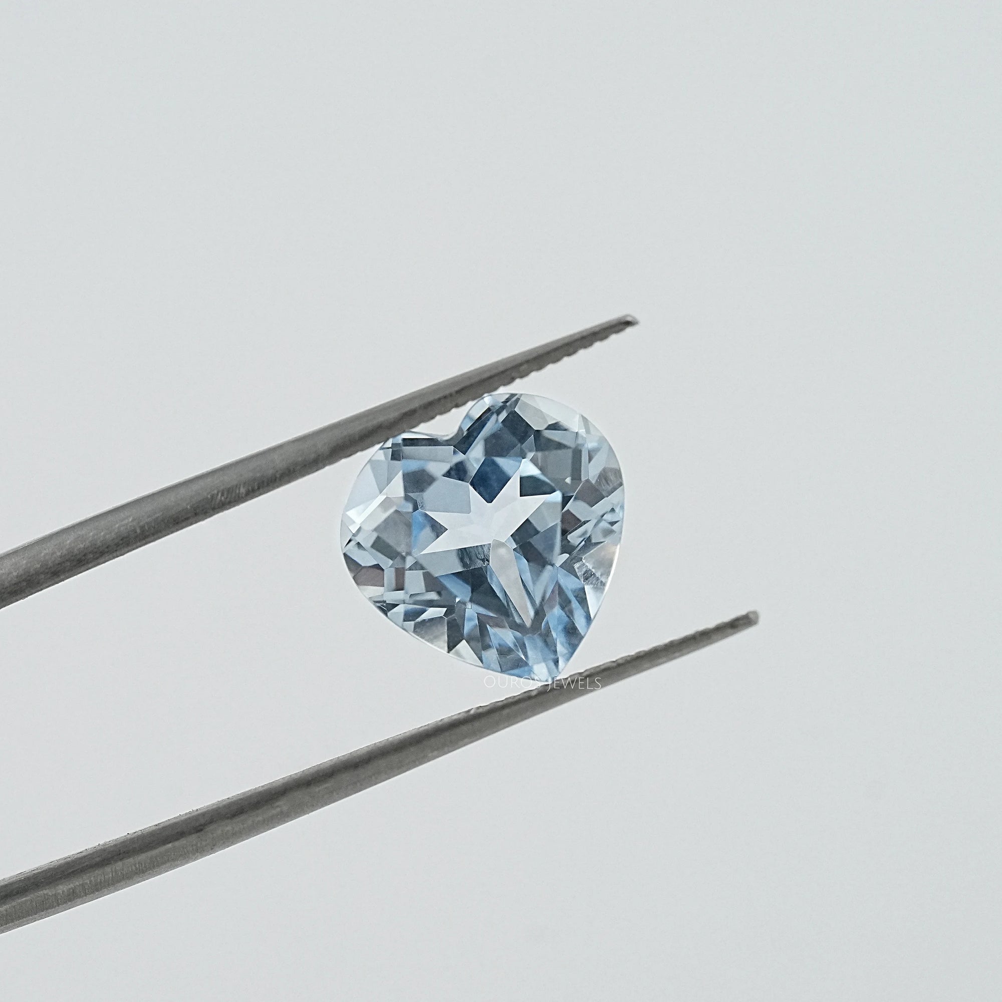 Light Blue Heart Lab Grown Gemstone Loose