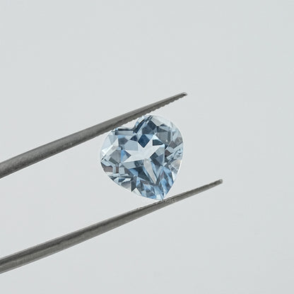 Light Blue Heart Lab Grown Gemstone Loose