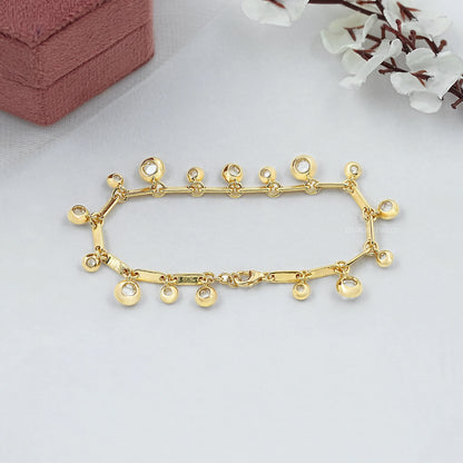 Bracelet chaîne à stations en diamant de laboratoire taille rose