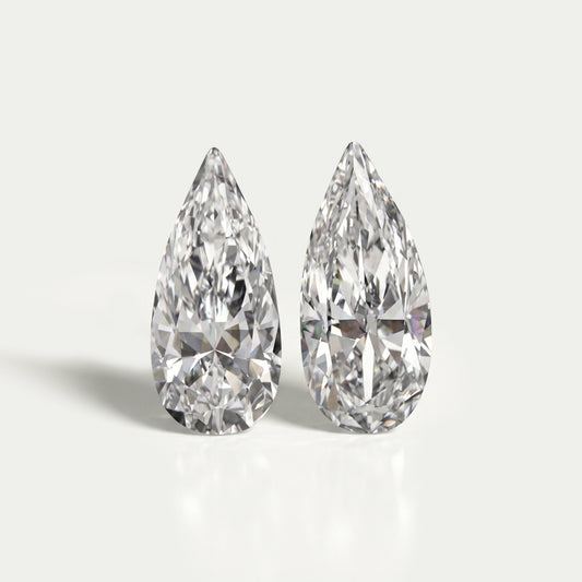 Long Pear Cut Lab Grown Pair Diamond Loose