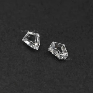 Paire de diamants de laboratoire à taille de flèche modifiée