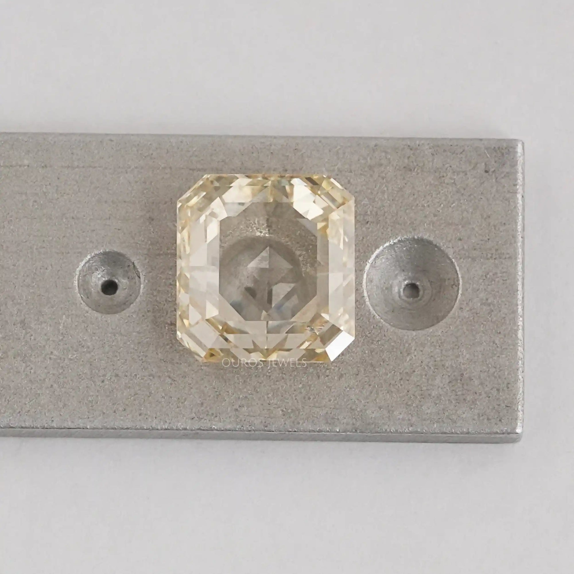 3.45 Carat Rose Cut Yellow Square Radiant Cut Diamond Loose