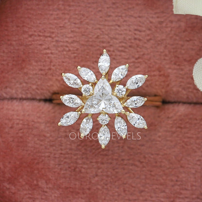 Lotus Cut Diamond Engagement Ring