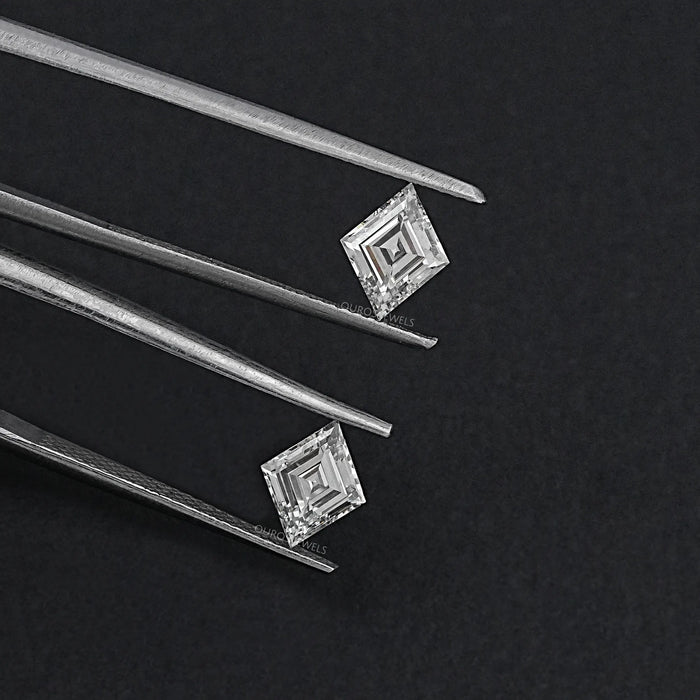 Paire de diamants cultivés en laboratoire à taille losange