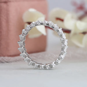 Alliance de mariage éternité avec diamants de laboratoire taille marquise