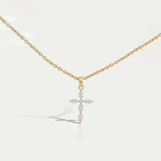 Marquise Cut Lab Grown Diamond Cross Pendant