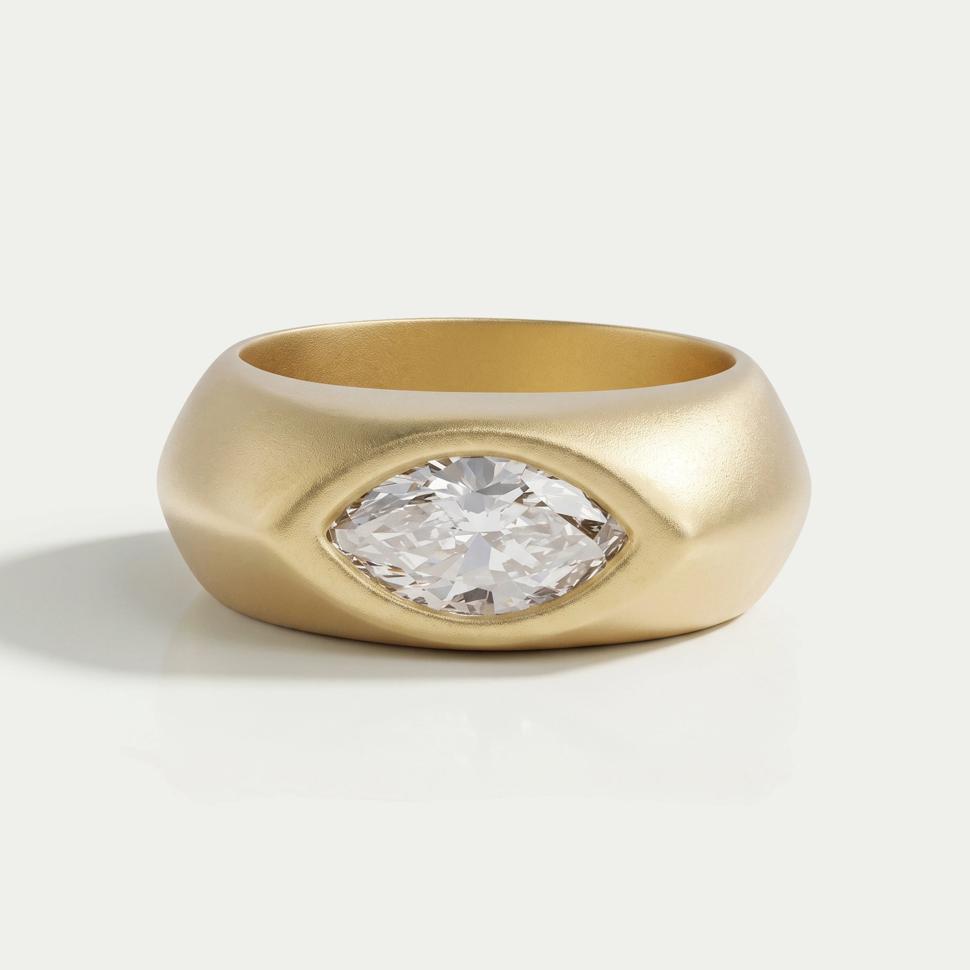 Marquise Cut Lab Diamond Matte Finish Band