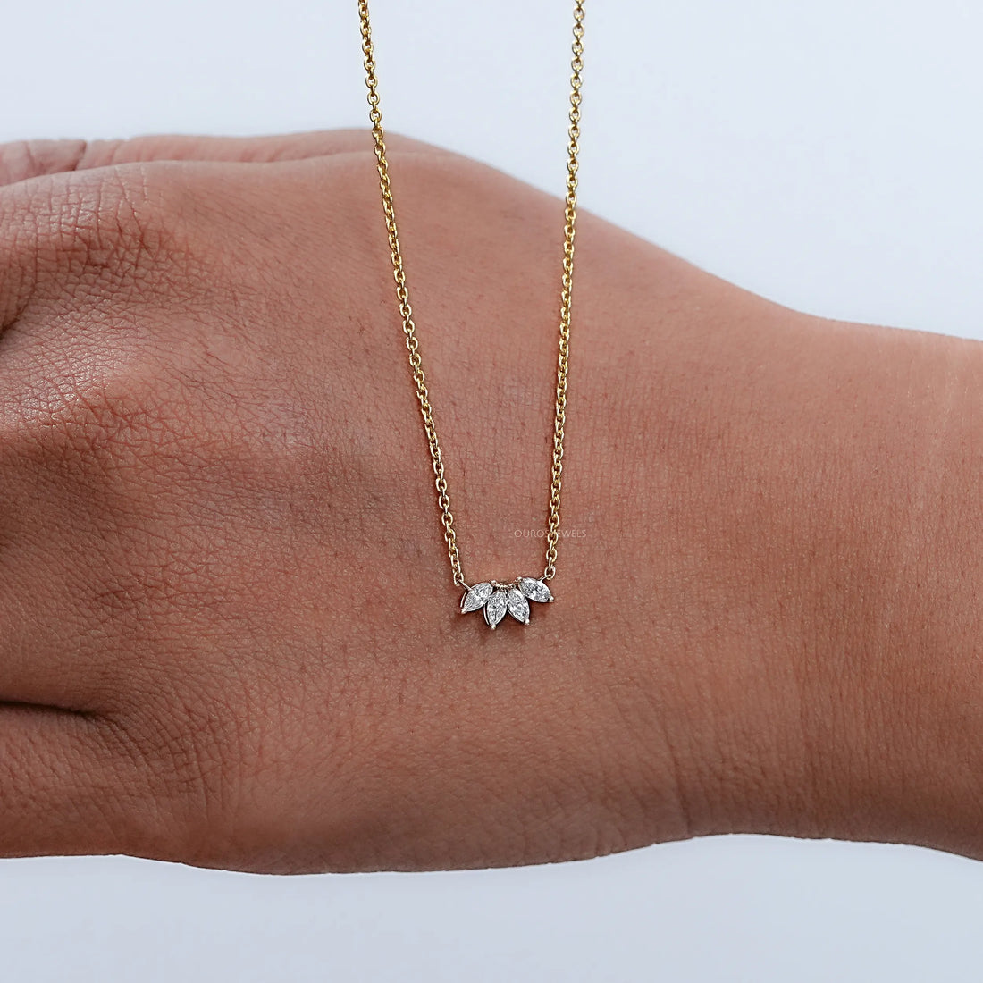 Marquise Cut Lab Grown Diamond Pendant Necklaces