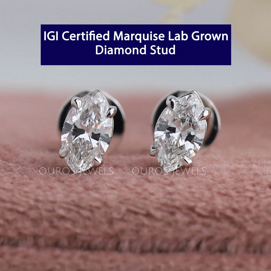 Marquise Lab Diamond Stud Earrings Earring