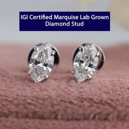 Marquise Lab Diamond Stud Earrings Earring