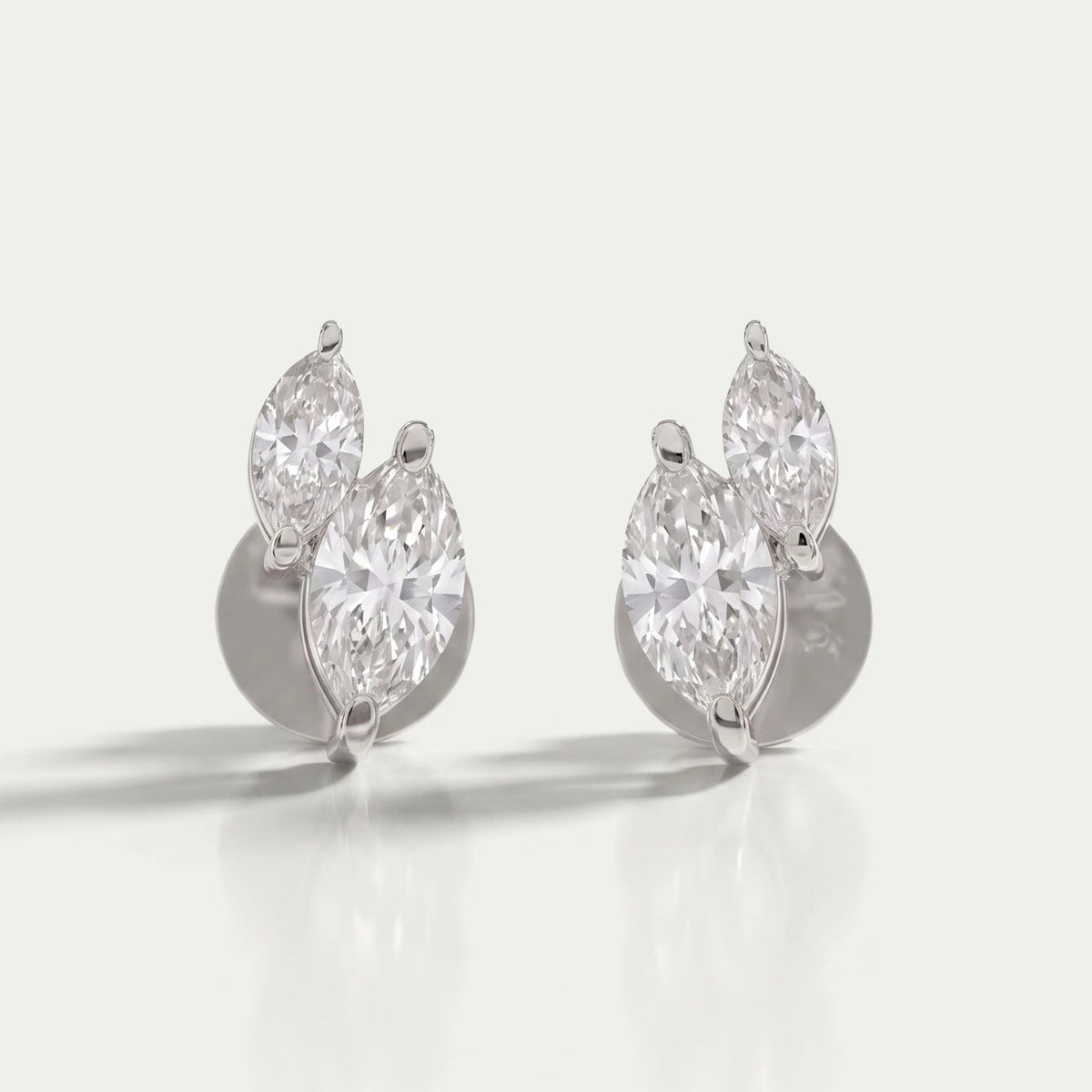 Two Stone Marquise Lab Diamond Stud Earrings