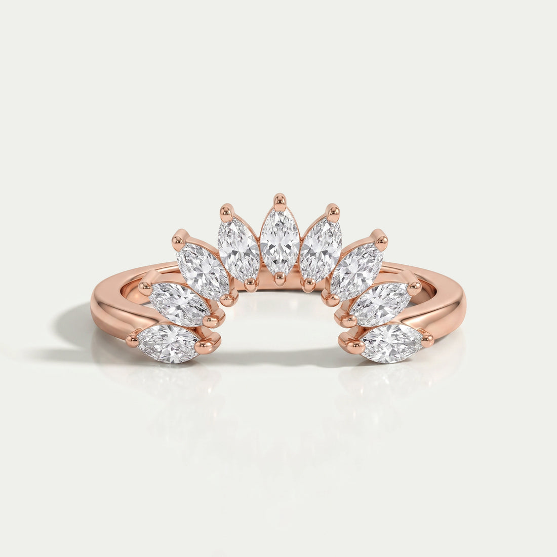 Marquise Diamond Curved Matching Wedding Band
