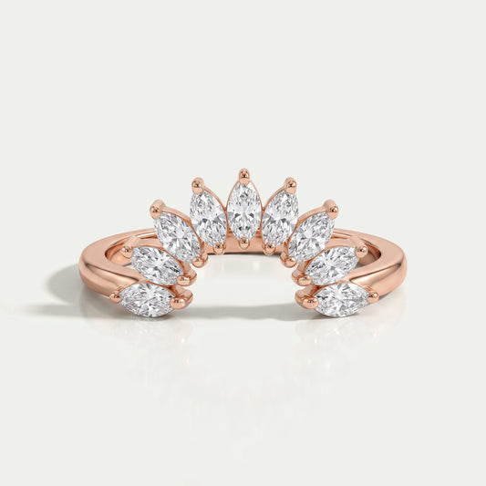 Marquise Diamond Curved Matching Wedding Band