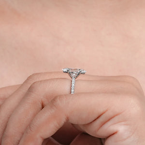 Marquise Cut Lab Grown Diamond Solitaire Accent Ring