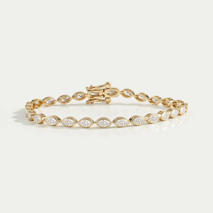 Marquise Cut Lab Diamond White Gold Tennis Bracelet Bracelet