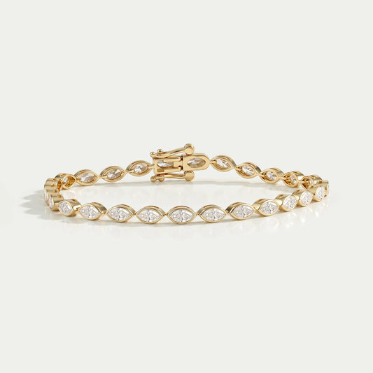 Marquise Cut Lab Diamond White Gold Tennis Bracelet Bracelet