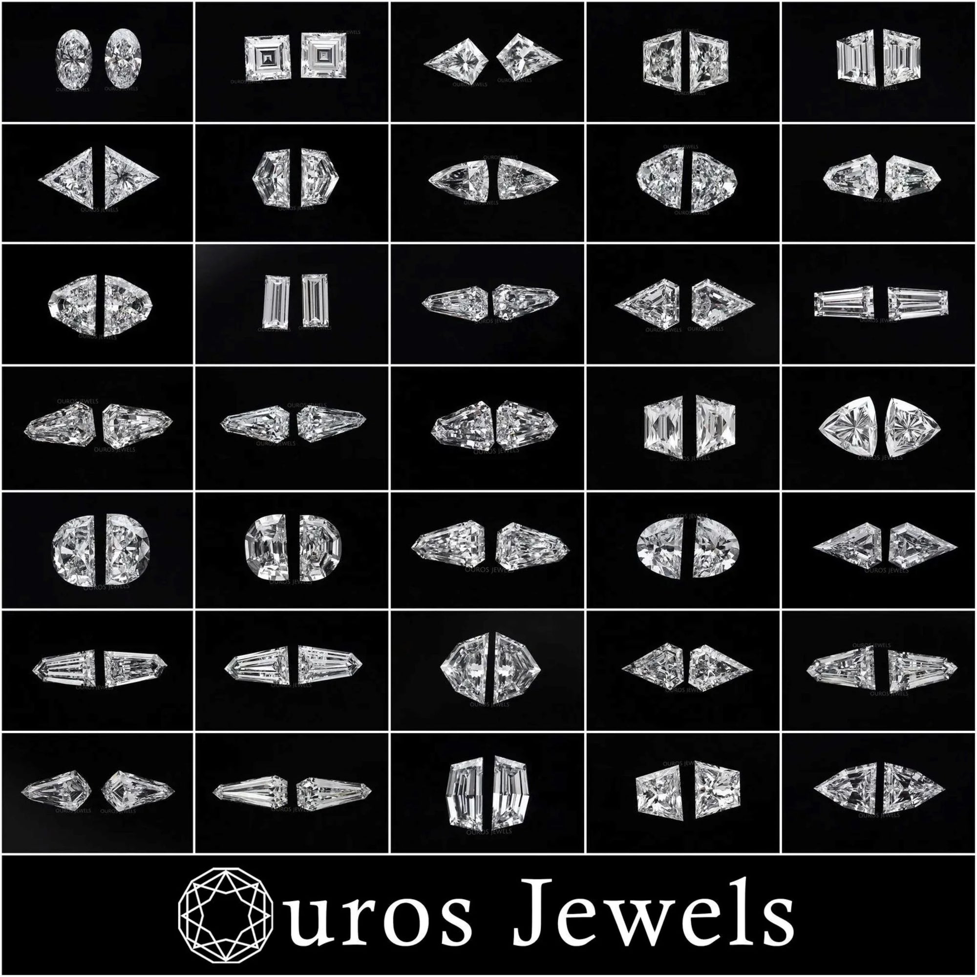 Unique Cone Cut Lab Diamond Matching Pair Loose