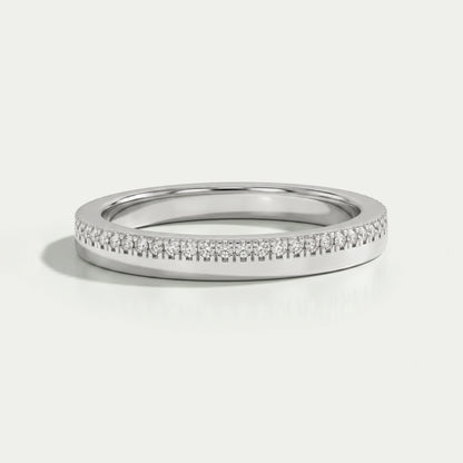 Matte Finish Round Diamond Wedding Band