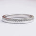 front view of round lab grown diamond half eternity wedding band white gold