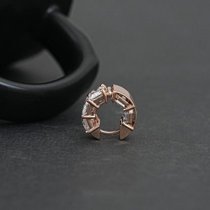 Emerald Lab Diamond Huggie Men's Earring Earring