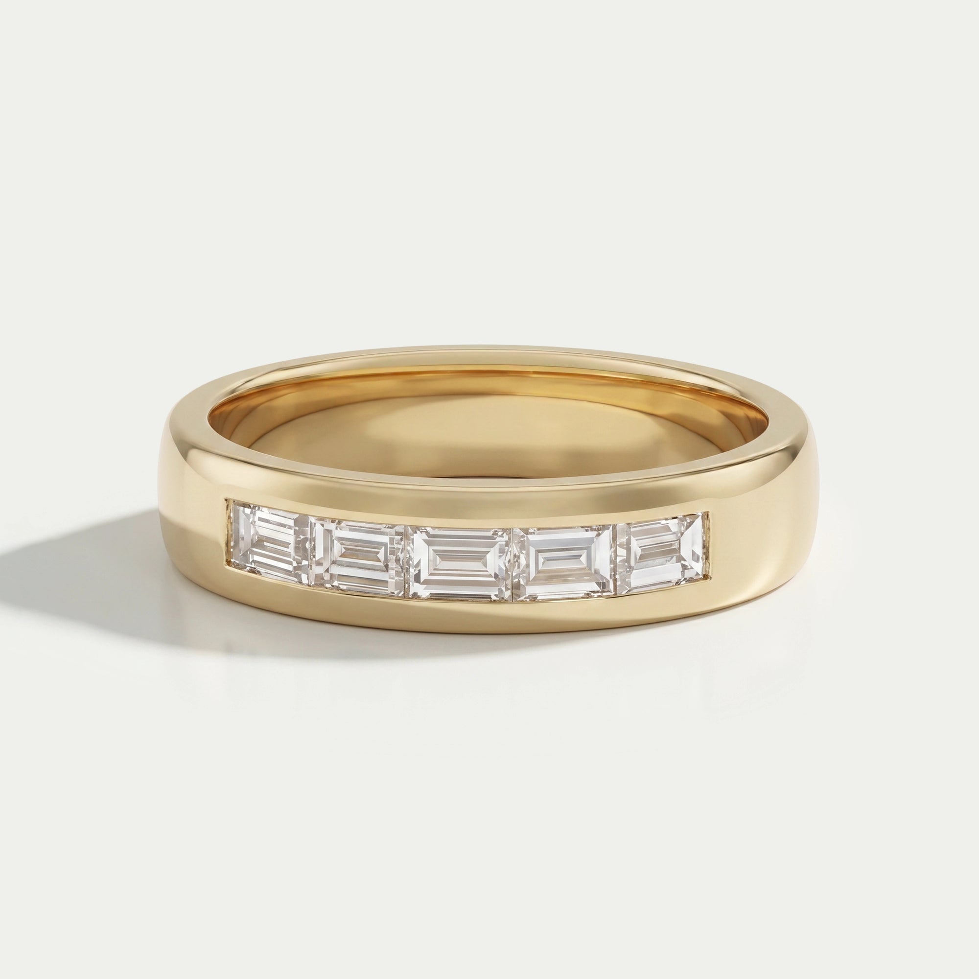 Men's Baguette Wedding Band -Channel Setting