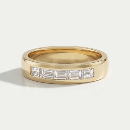 Men's Baguette Wedding Band -Channel Setting