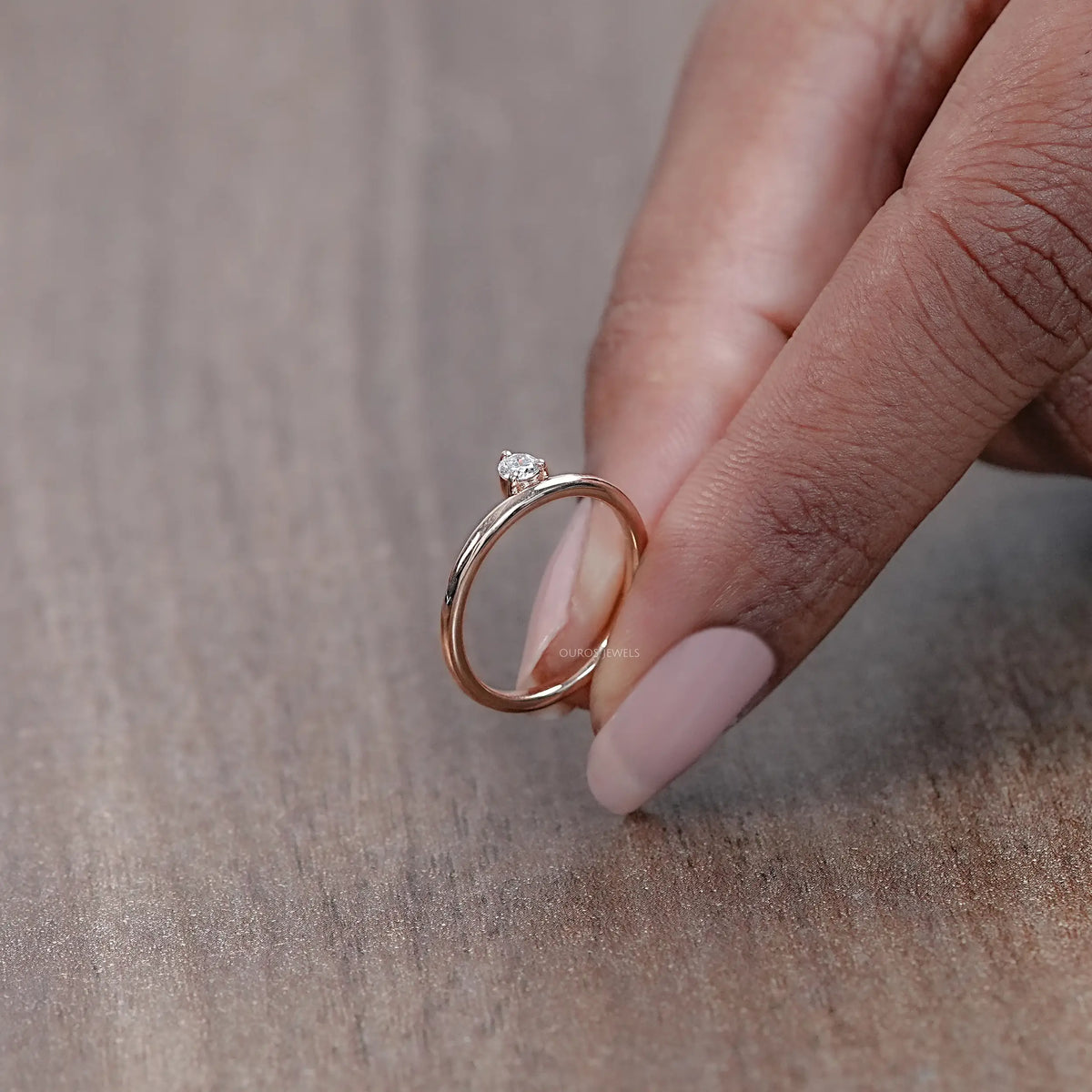 Round Lab Diamond Solitaire Engagement Ring