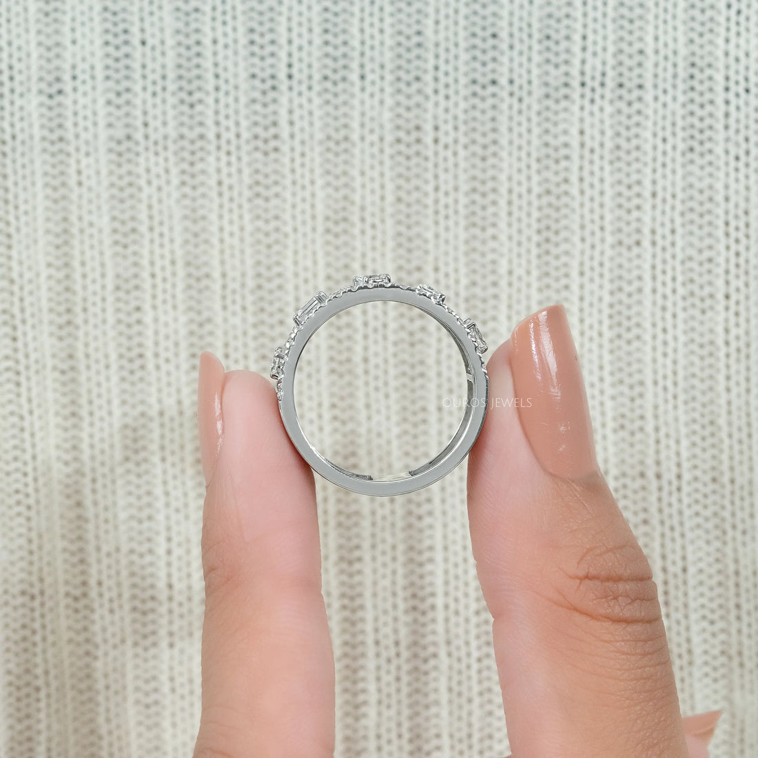 Triple Row Mixed Diamond Eternity Band Ring