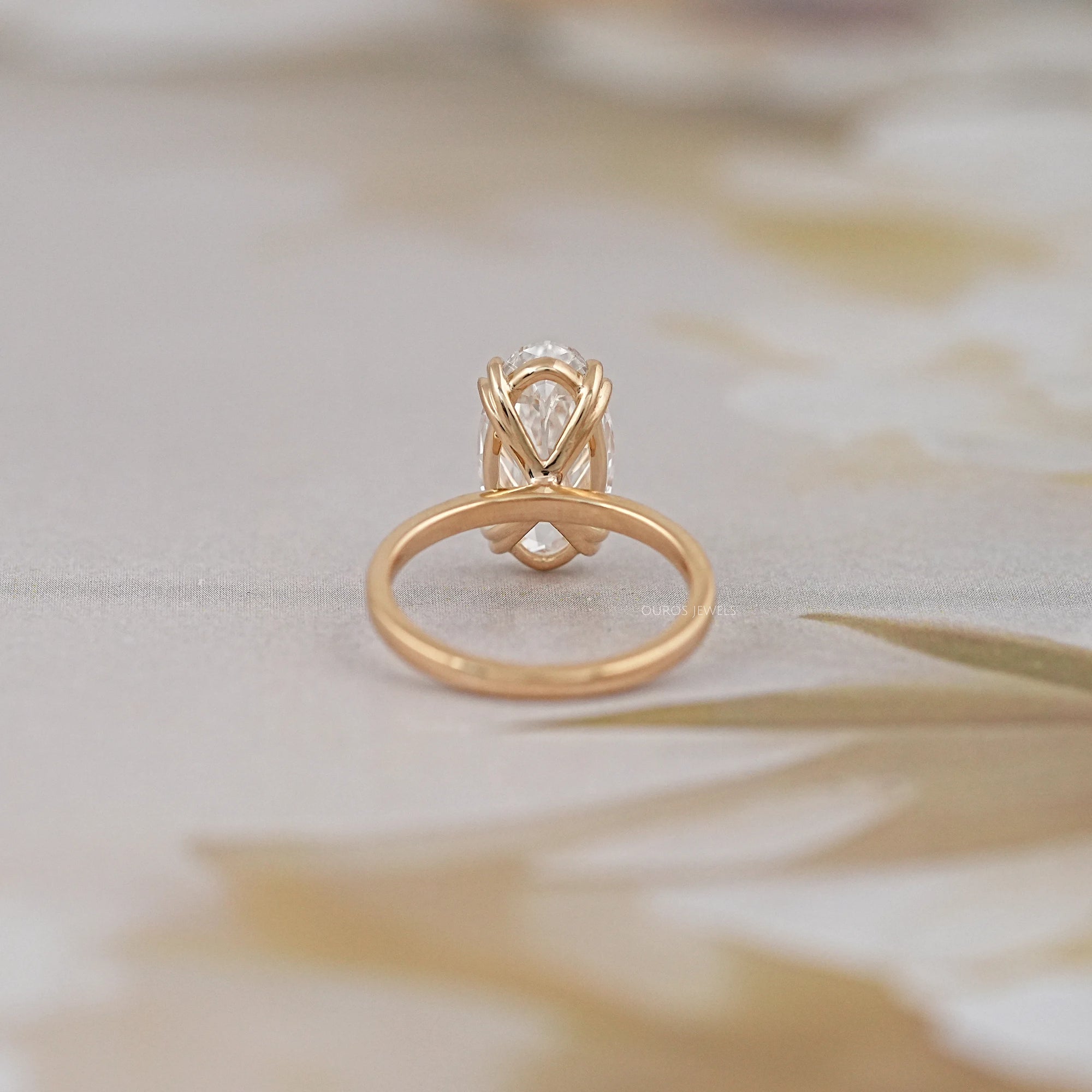 Old Mine Moval Cut Solitaire Engagement Ring Rings