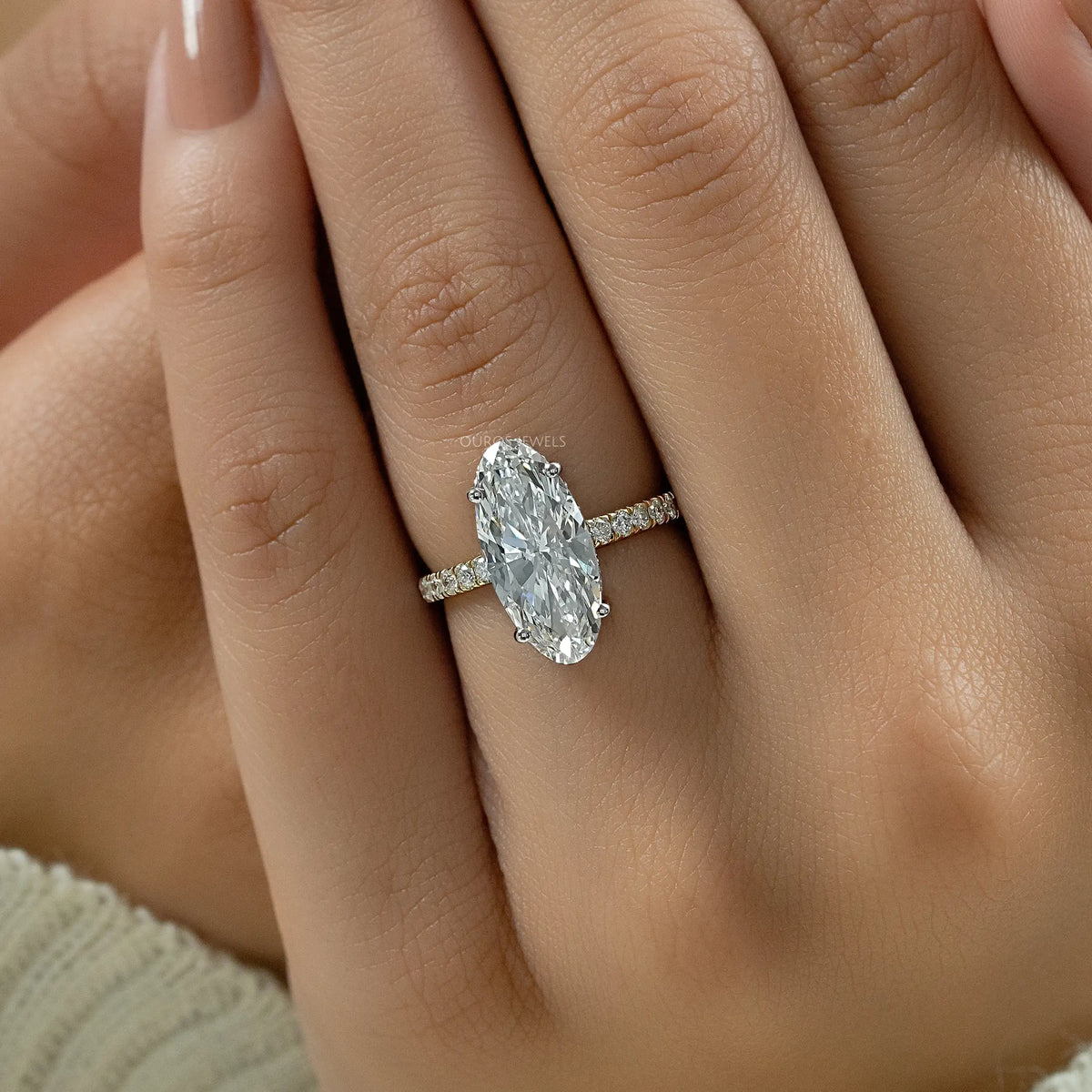 Moval Lab Diamond Hidden Halo Accent Ring Ring