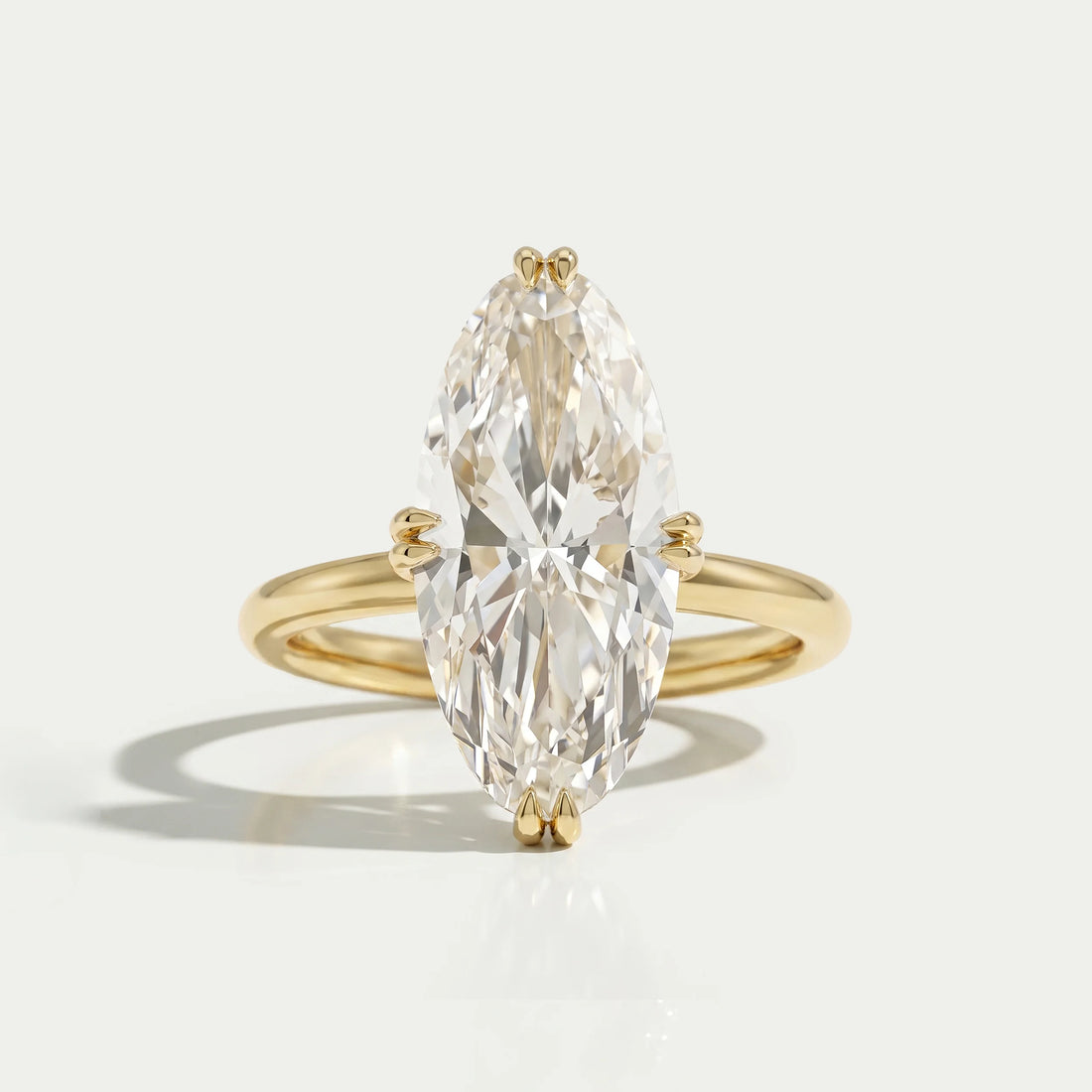 Moval Cut Lab Diamond Hidden Halo Ring Ring