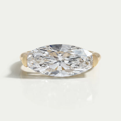 East West Moval Cut Diamond Engagement Ring