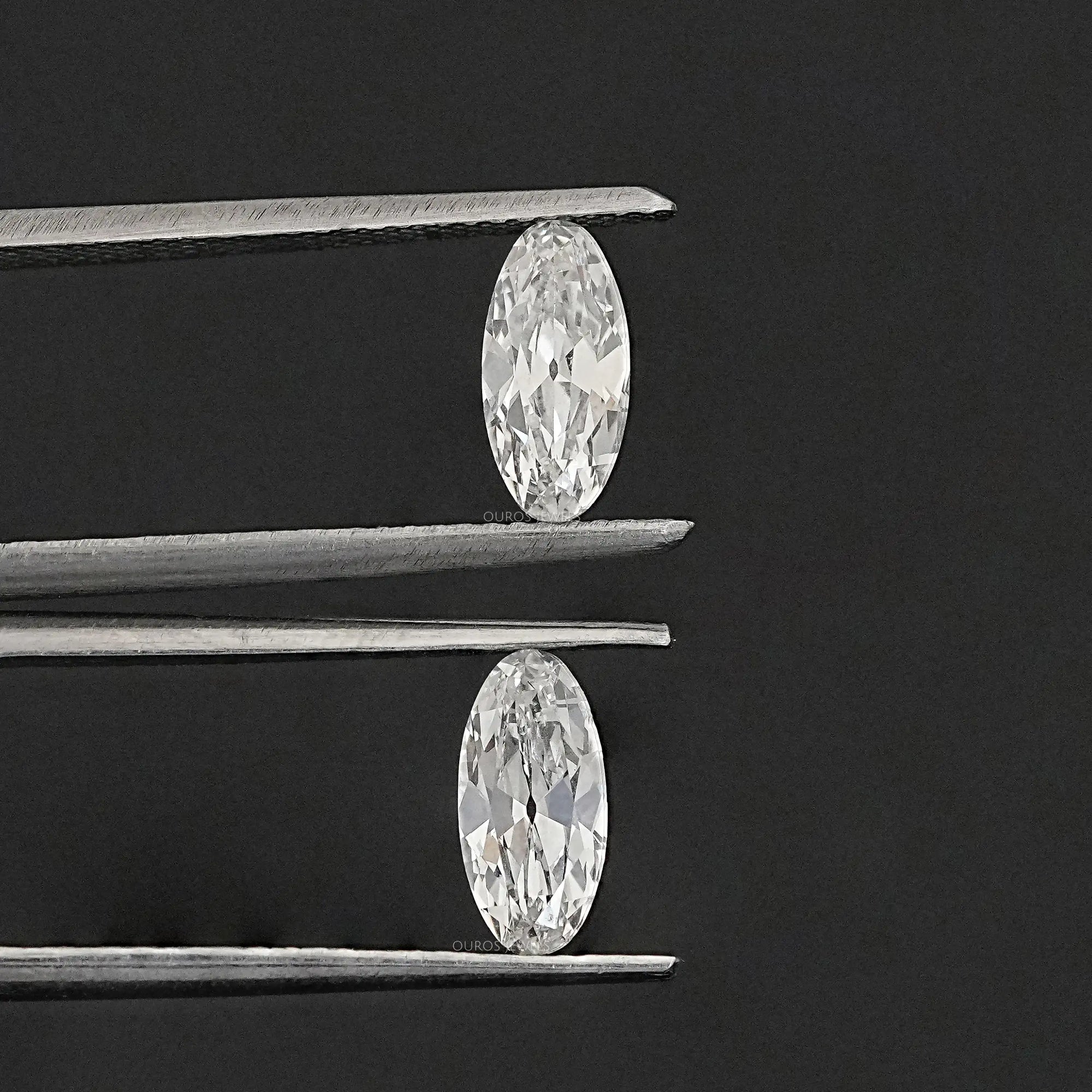 Old Mine Moval Cut Lab Diamond Matching Pair Loose