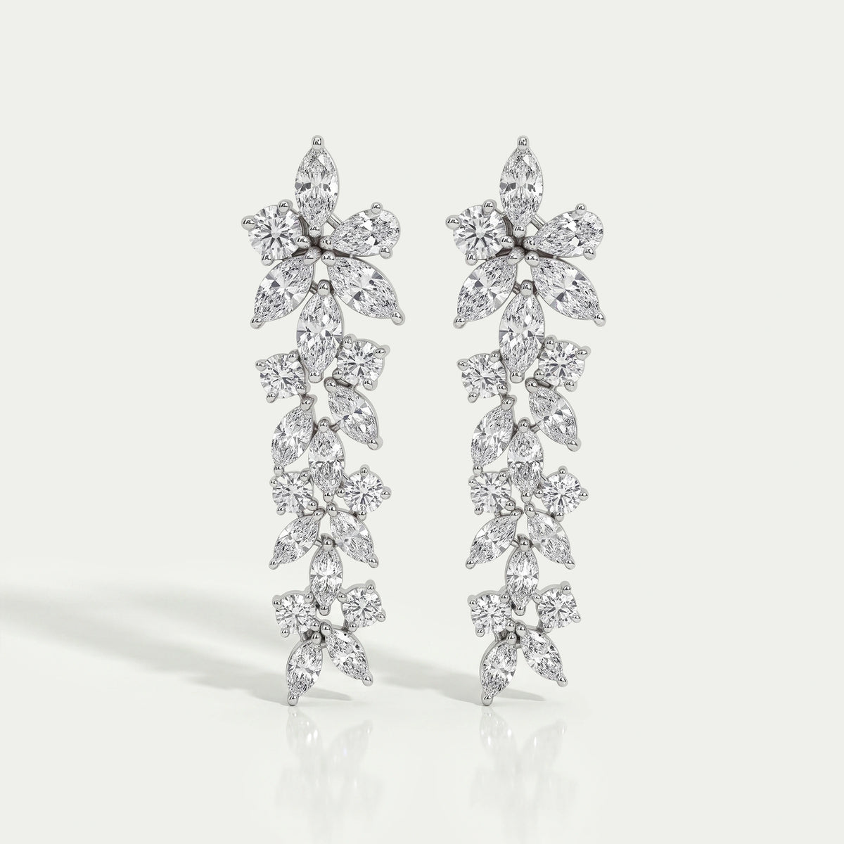 Multi-Shape Lab Grown Diamond Dangle Earrings