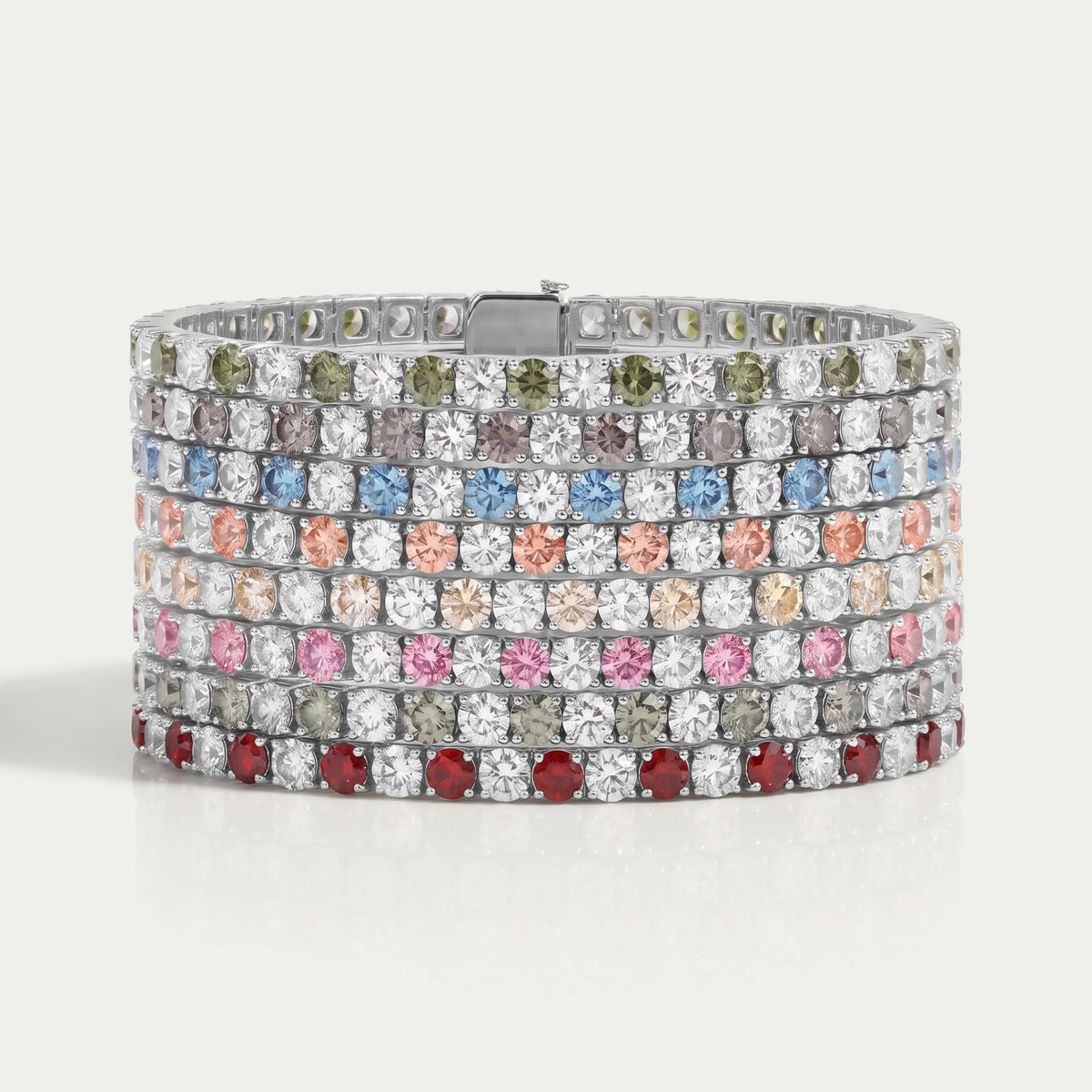 3.80 MM Fancy Color Round Cut Diamond Tennis Bracelet Bracelet
