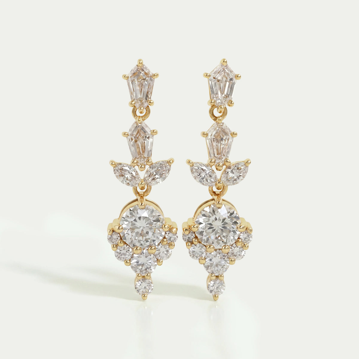 Multi Diamond Dangle Earring
