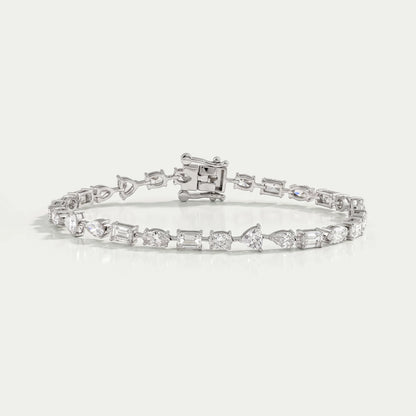 Multi Shape Lab Diamond Linked Bracelet