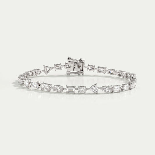 Multi Shape Lab Diamond Linked Bracelet