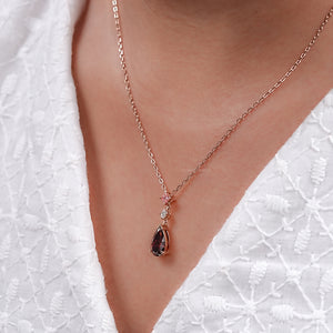 red pear diamond pendant