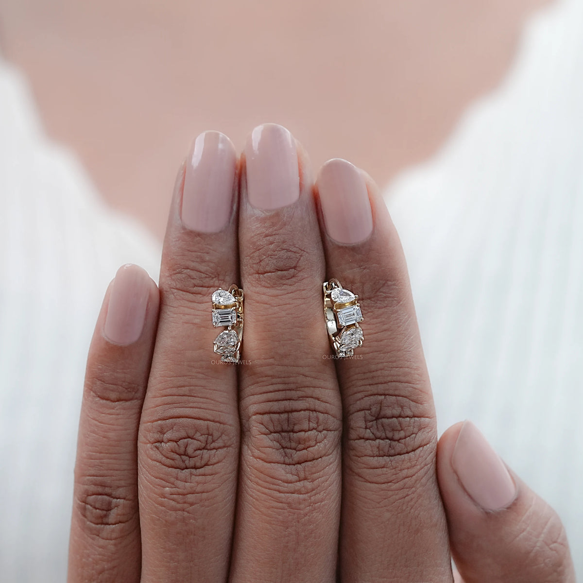 Multi Shape Lab Diamond Hoops Earrings Earring