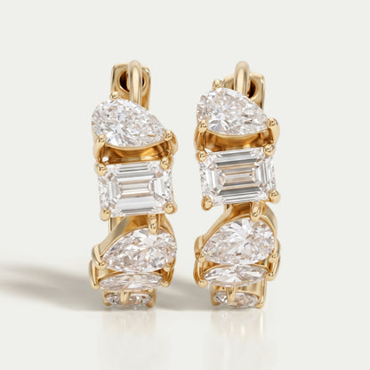Multi Shape Lab Diamond Hoops Earrings Earring