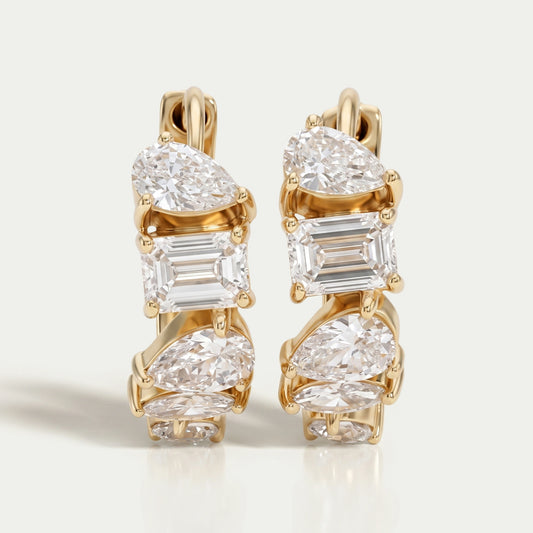 Multi Shape Lab Diamond Hoops Earrings Earring