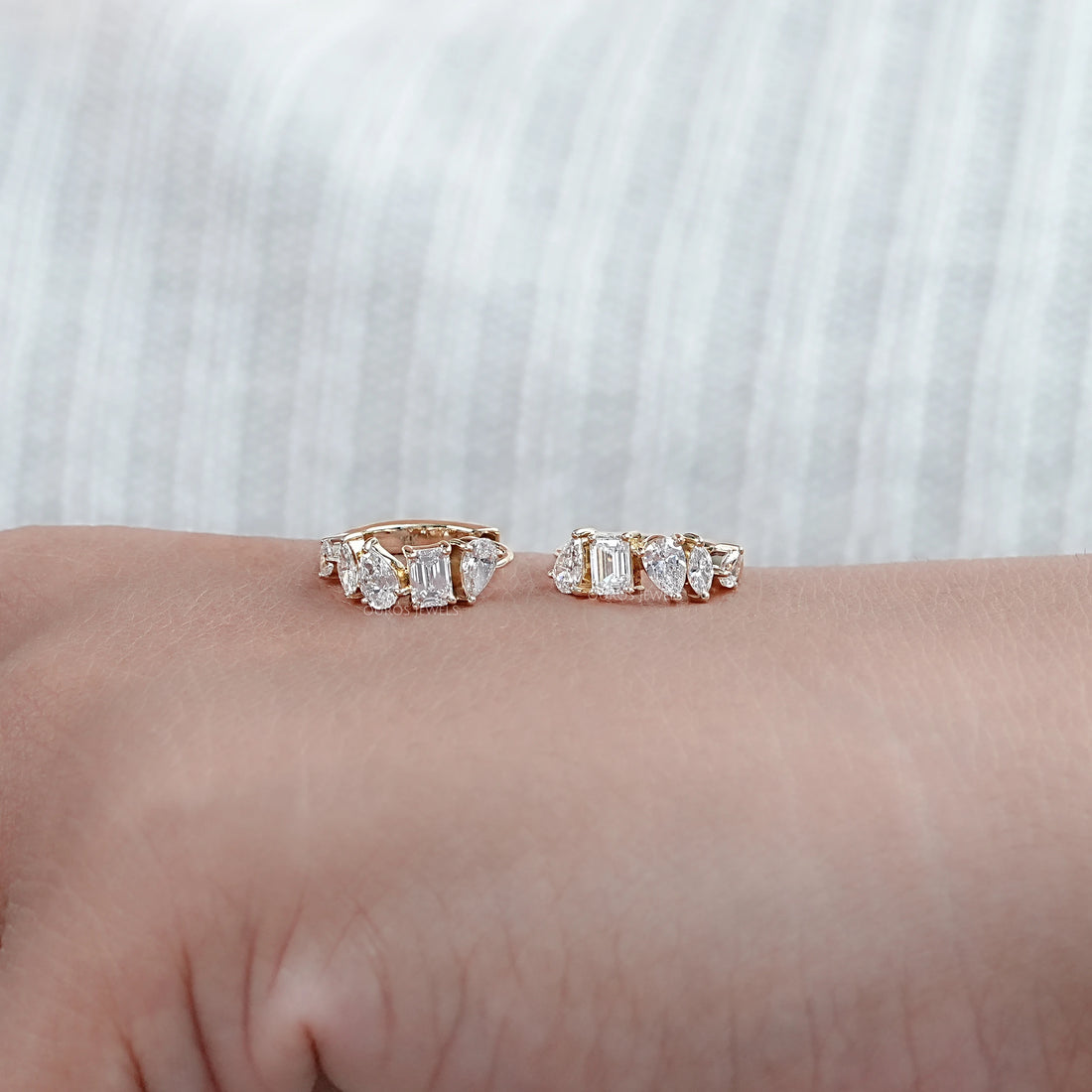 Multi Shape Lab Diamond Hoops Earrings Earring